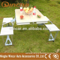 Portable camping folding table and chair set, folding picnic table and chairs